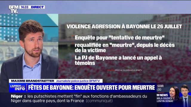 Homme tué lors des fêtes de Bayonne: l'enquête requalifiée en meurtre