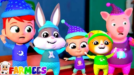 Five Little Farmees Jumping On The Bed - More Cartoon Videos And Kids Songs