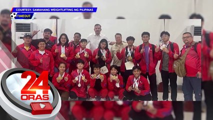 Balik bansa na ang Phl Team na naka-19 gold sa Asian Youth Weightlifting Championships | 24 Oras
