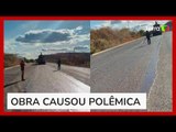 Ciclofaixa no meio de estrada no Piauí é apagada após críticas nas redes sociais