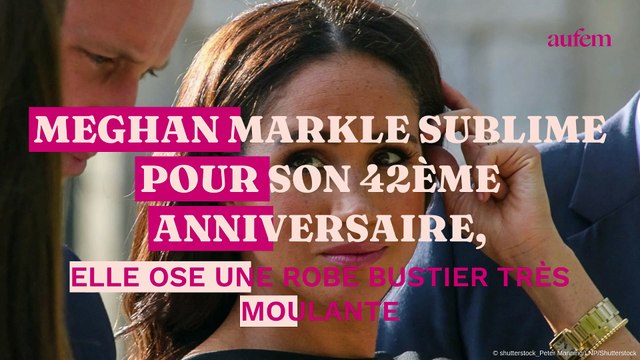 Meghan Markle sublime pour son 42ème anniversaire, elle ose une robe bustier très moulante qui divise