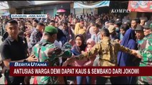 Nekat Terobos Barikade, Warga Sukabumi Rebutan Kaos & Sembako dari Presiden Jokowi!