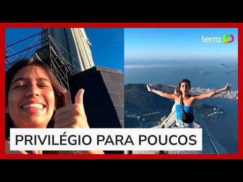 Jovem sobe no topo do Cristo Redentor, e vídeo viraliza nas redes sociais