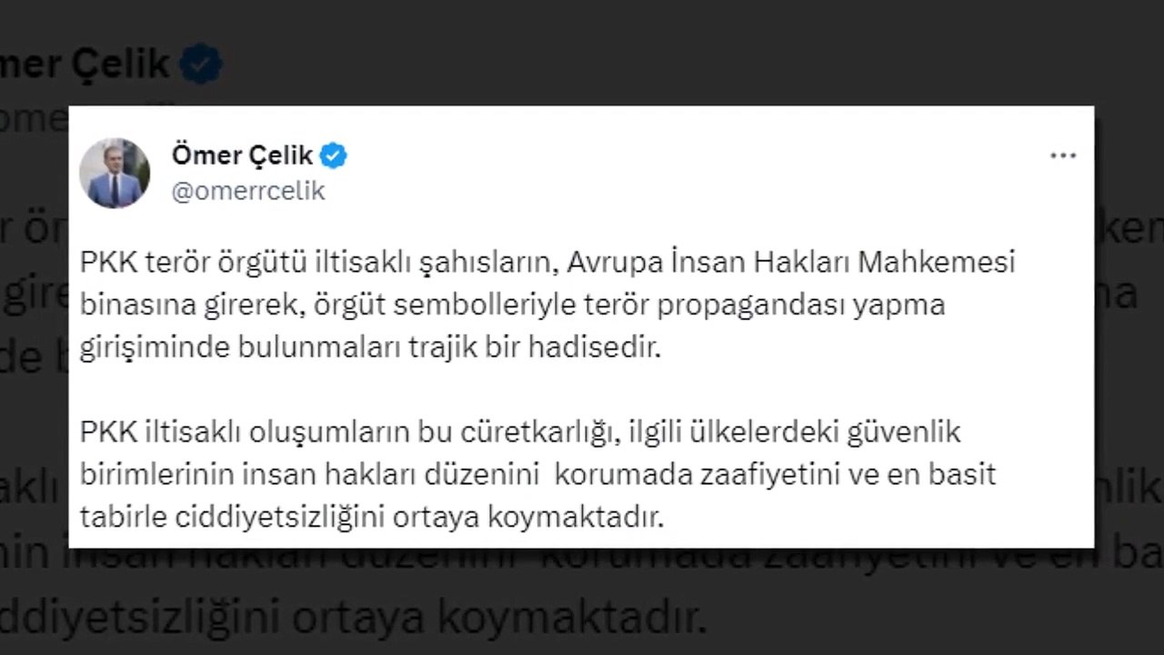 PKK yandaşlarının AİHM'deki skandal eylemine AK Parti Sözcüsü Çelik'ten sert tepki