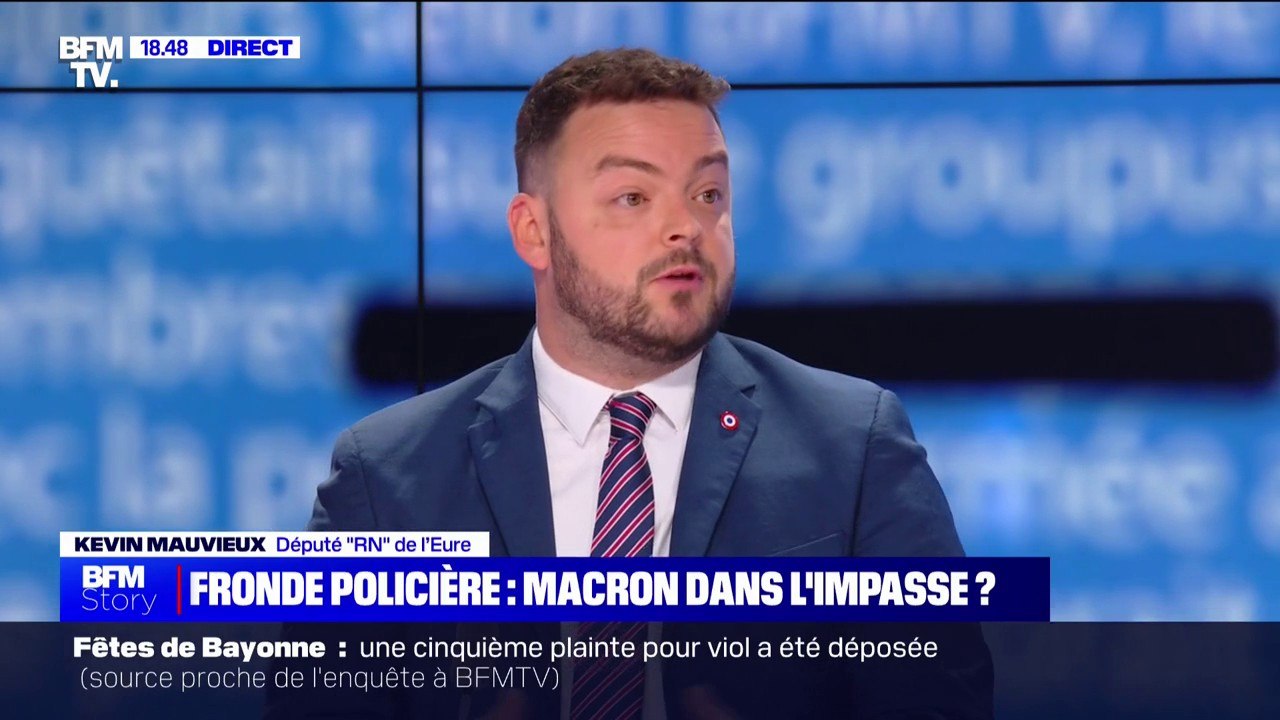 Kevin Mauvieux (RN): l'objectif d'Emmanuel Macron, Gérald Darmanin et le préfet de police de Paris "est de mettre la pression aux policiers pour qu'ils se taisent"