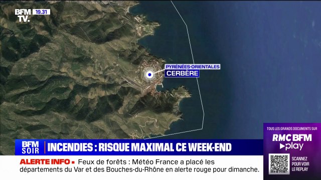 Un incendie s'est déclaré dans la commune espagnole de Portbou, près de la frontière franco-espagnole
