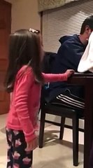Little girl argues with her dad about dating