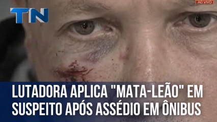 Lutadora aplica mata-leão em suspeito após assédio em ônibus