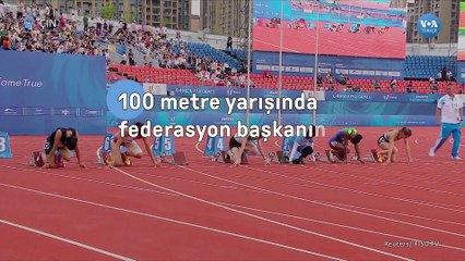 100 metre yarışında federasyon başkanının "tanıdığı" yarıştı