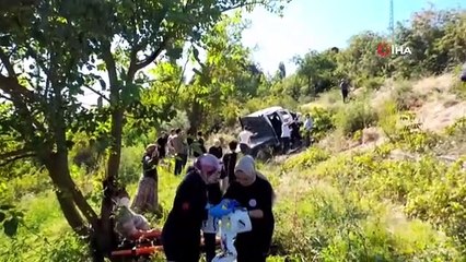 İşçileri taşıyan kamyonet uçuruma yuvarlandı: 1 ölü, 3 yaralı