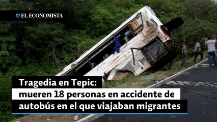 Descargar video: Tragedia en Tepic: mueren 18 personas en accidente de autobús en el que viajaban migrantes