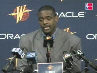 Chris Webber  a press conference his retirement from the NBA