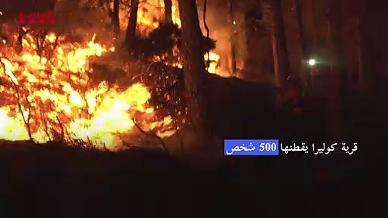 حريق على الحدود بين إسبانيا وفرنسا يمتد بسرعة
