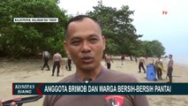 Brimob Polda Kaltim Rutin Bersih-Bersih Pantai Sebagai Bentuk Pengabdian ke Masyarakat