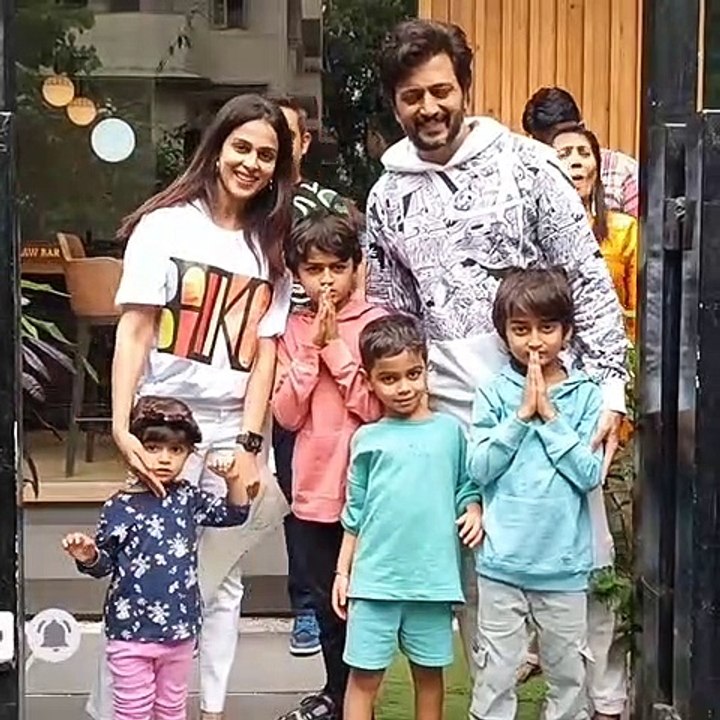 Riteish Deshmukh, Genelia D'Souza, and Kids Spotted in BMW IX After Lunch in Bandra!  #BollywoodStars #FamilyOuting #BandraDiaries #RiteishAndGenelia #BMWIX #CelebSighting