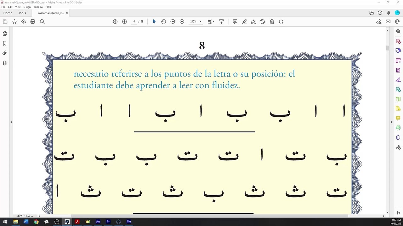 02. Leer el Corán en árabe - Lectura: Las letras árabes individuales (págs. 8- 11)