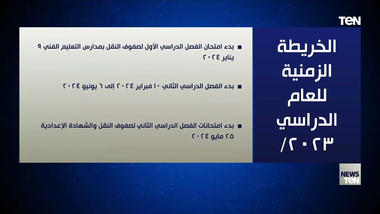 الخريطة الزمنية للعام الدراسي 2023