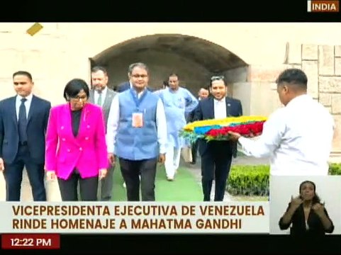Vicepdta. Ejecutiva Delcy Rodríguez rindió honores al prócer dela India, Mahatma Gandhi