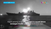DETIK-DETIK Drone Laut Ukraina Lumpuhkan Kapal Perang Rusia