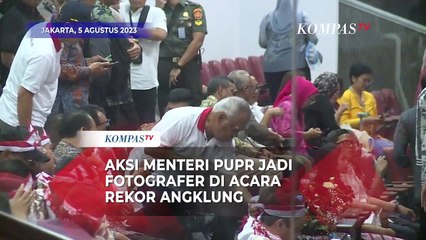 Beraksi Lagi! Menteri PUPR Basuki Nyambi Jadi Fotografer di Pemecahan Rekor Pergelaran Angklung