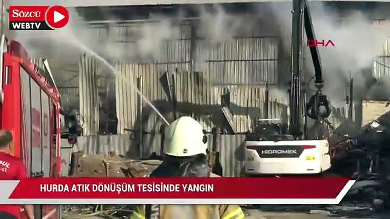 Atık dönüşüm tesisinde yangın