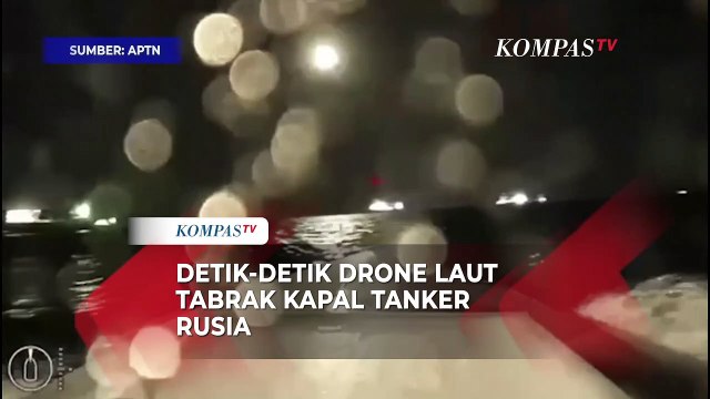 Inilah Detik-Detik Drone Laut Ukraina Tabrak Kapal Tanker Rusia