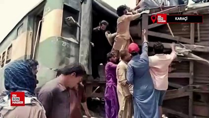 Pakistan'da tren raydan çıktı