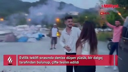 Evlilik teklifi sırasında talihsiz an! Yüzük bulundu, nişan yapıldı