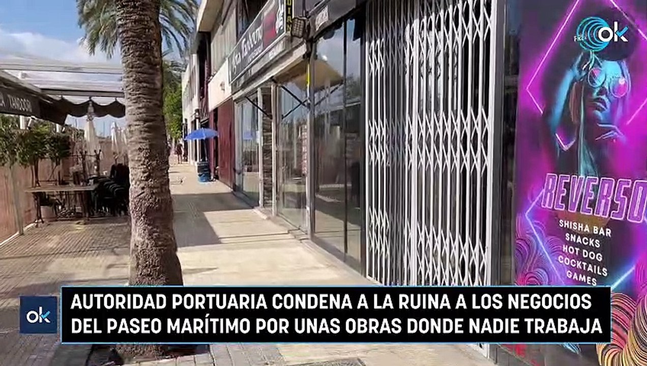 Autoridad Portuaria condena a la ruina a los negocios del Paseo Marítimo por unas obras donde nadie trabaja