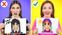 Good Vs Bad Drawing Tricks || Rainbow Painting Hacks! Epic Diy Ideas And Gadgets By 123 Go!