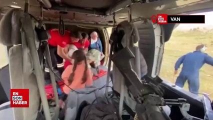 Van'da hamile kadın Skorsky helikopterle hastaneye ulaştırıldı