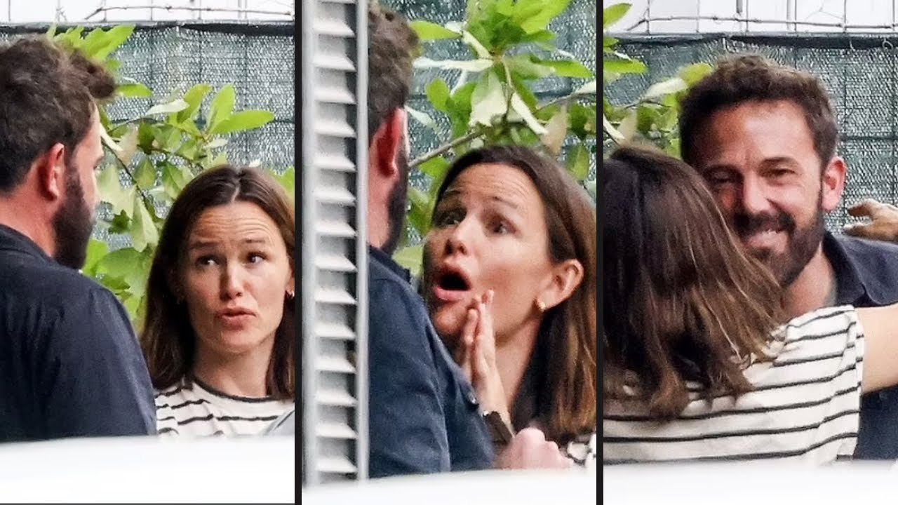 Smiling Ben Affleck hugs ex Jennifer Garner and their kids as the brood meets up in Italy.