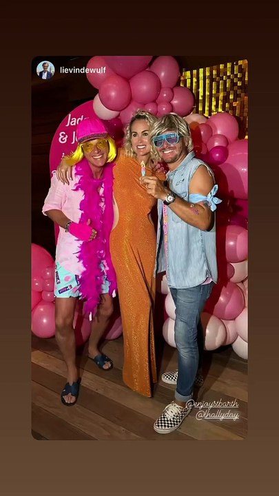 Fête d'anniversaire organisée au "Enjoy St-Barth" sur le thème de Barbie pour Jade et Joy Hallyday le 5 août 2023.