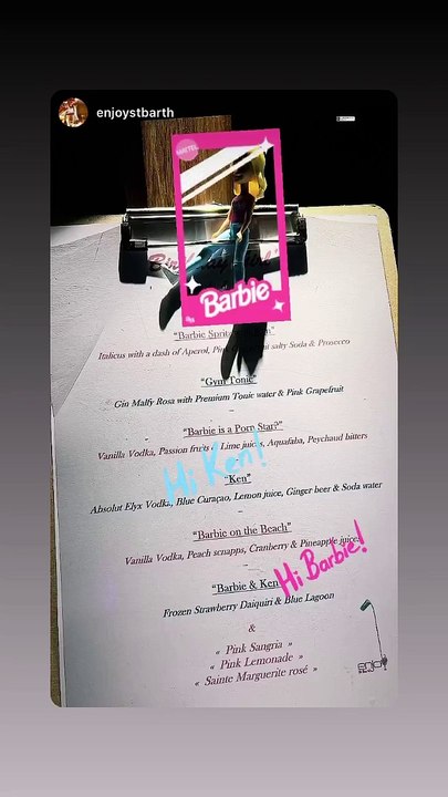 Fête d'anniversaire organisée au "Enjoy St-Barth" sur le thème de Barbie pour Jade et Joy Hallyday le 5 août 2023.