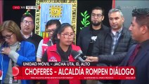 El Alto: Choferes rompen diálogo con la Alcaldía y anuncian que continuarán con el paro