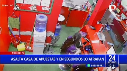 Trujillo: Policía atrapa a delincuente en tiempo récord tras robar una casa de apuestas