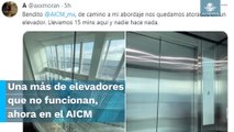 Usuarios del AICM se quedan atrapados en elevador por 20 minutos