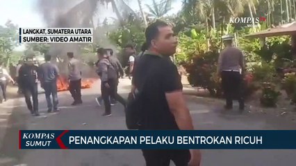 Momen Polisi Tangkap Pelaku Bentrok di Langkat