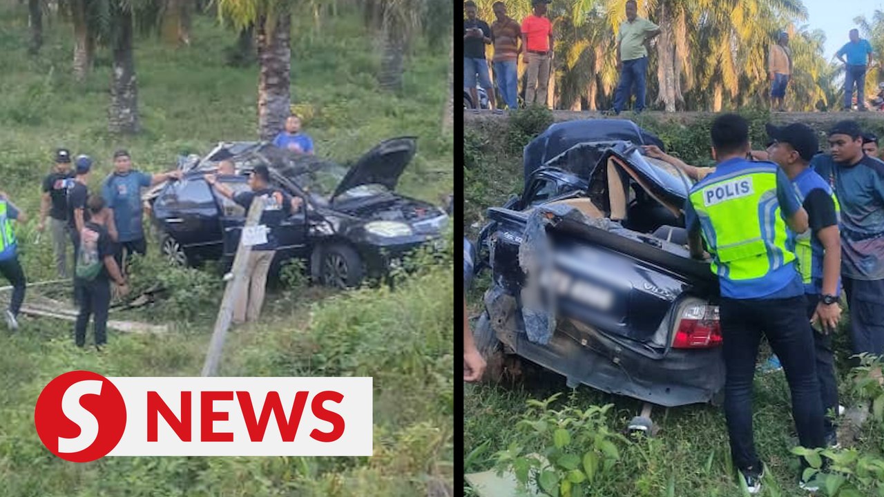 Man killed, two injured after car crashes into electric pole