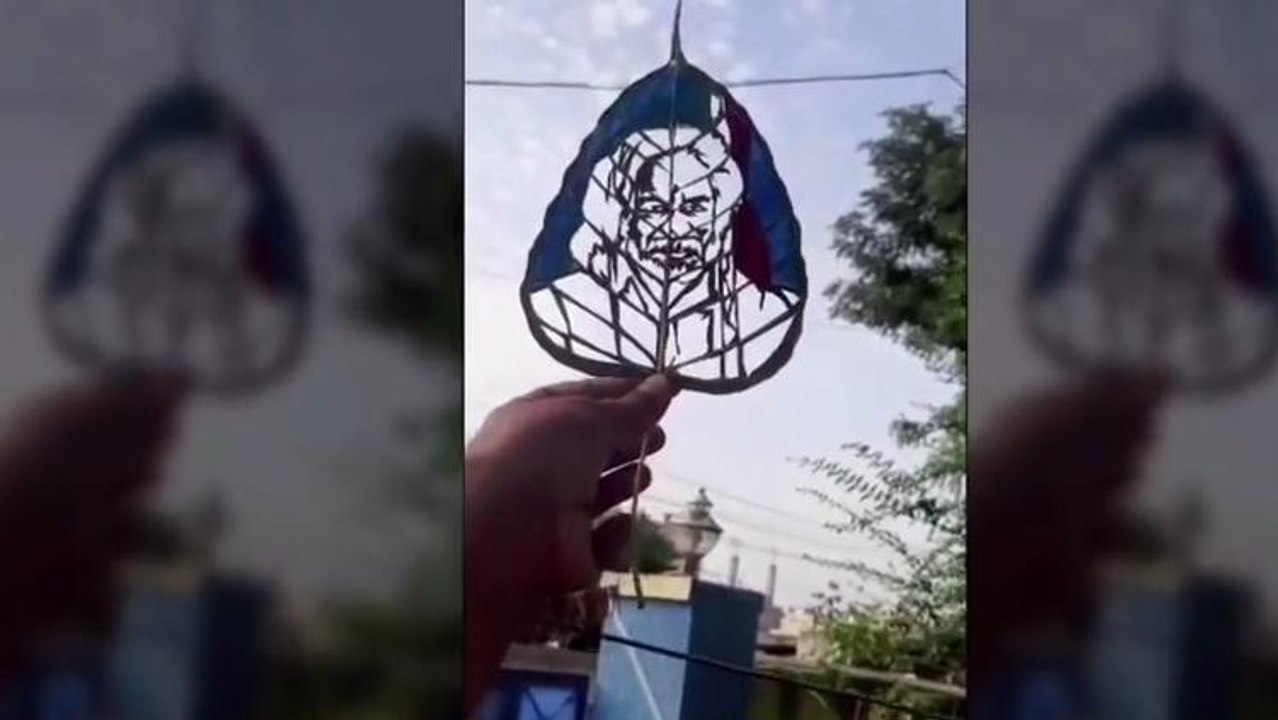 హనుమకొండ: రావి ఆకు మీద గద్దర్ చిత్రం గీసి వినూత్నంగా నివాళులు