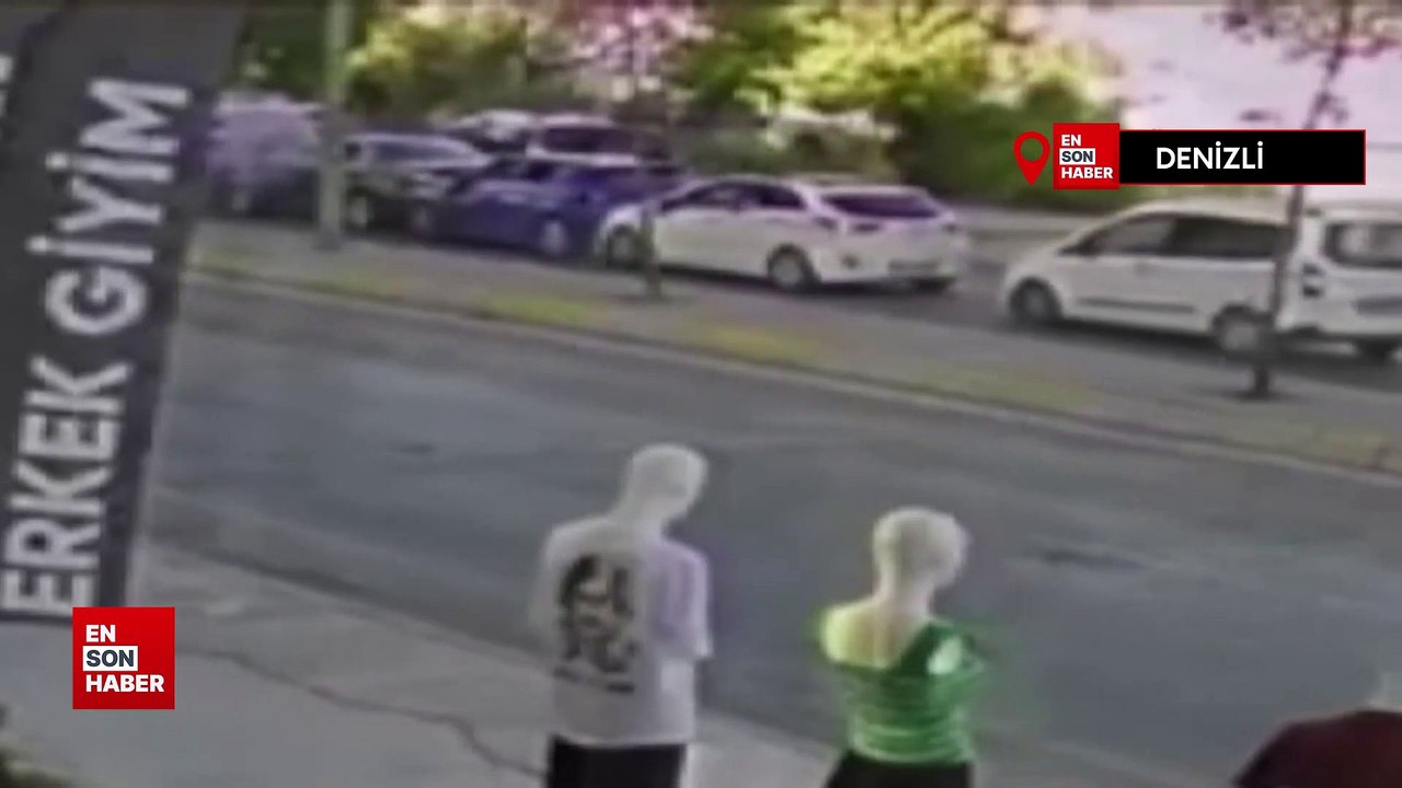 Denizli’de gelin arabası dahil 8 araç birbirine girdi