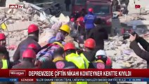 Depremzede çiftin nikahı konteyner kentte kıyıldı