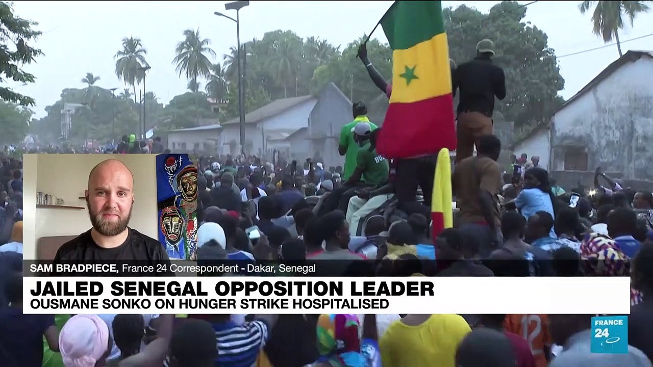 Jailed Senegal opposition leader Ousmane Sonko on hunger strike hospitalised