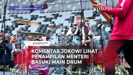 Komentar Jokowi Lihat Penampilan Menteri Basuki Main Drum