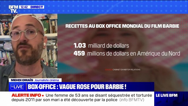 Mehdi Omaïs, journaliste cinéma, sur le succès du film Barbie : Ça dit que c'est un phénomène de société quand on arrive à 1 milliard de recettes mondiales