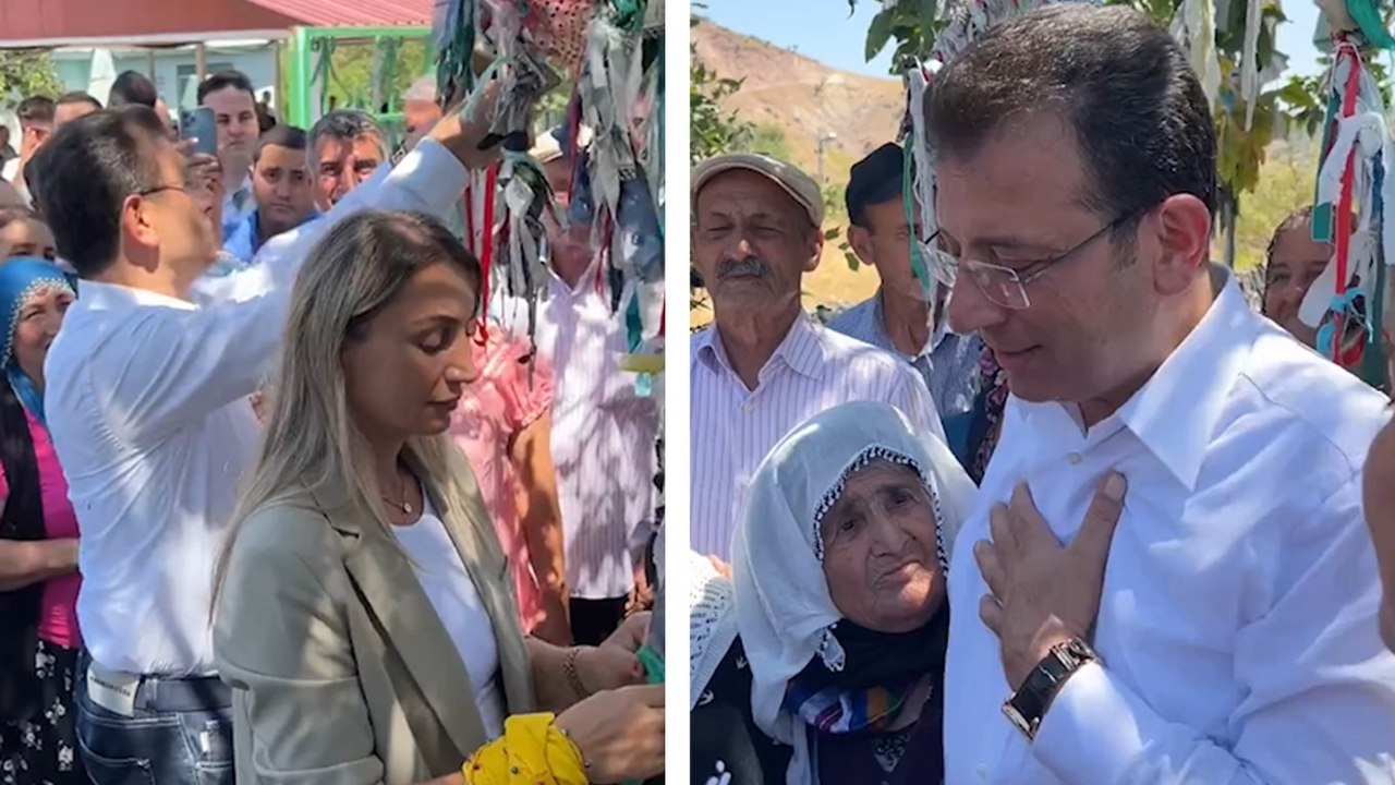 Ekrem İmamoğlu, eşi Dilek İmamoğlu ile birlikte Pertek Sultan Hıdır Türbesi’nde dilek diledi