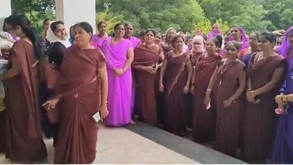 बुरहानपुर:आशा उषा कार्यकर्ताओं ने खोला मोर्चा,सरकार को दी चेतावनी