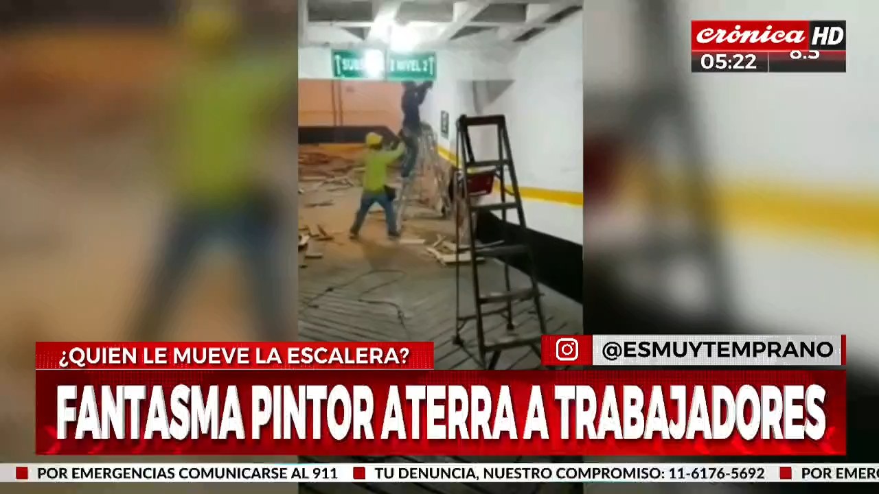 ¡Fantasma pintor acecha a trabajadores en plena obra!