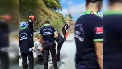 Arnavutköy'deki kazada 2 kişi yaralandı: İlk müdahaleyi eğitime giden arama kurtarma ekibi yaptı