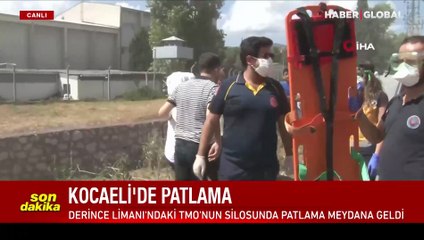 Kocaeli Derince'deki patlamada olay yerinden ilk görüntüler